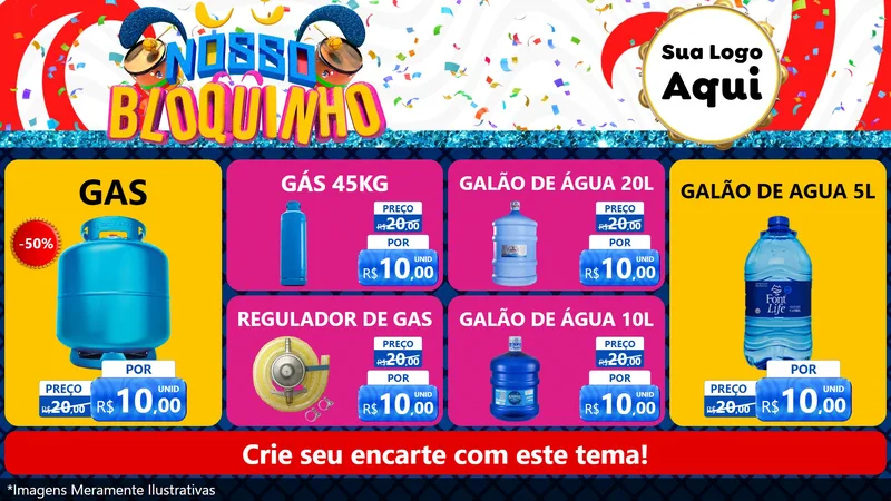 Modelo de TV para TV Horizontal com o tema Nosso Bloquinho para Água e gás