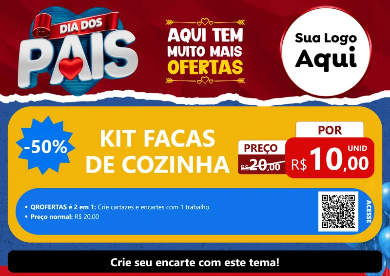Modelo de Cartaz para Cartaz A4 Horizontal com o tema Dia dos Pais para Utilidades Domésticas
