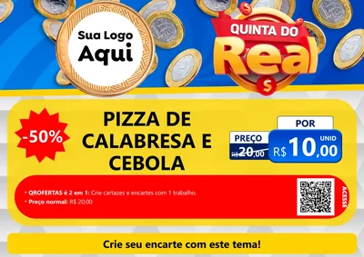 Modelo de Cartaz para Cartaz A4 Horizontal com o tema Quinta do Real para Pizzaria