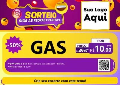 Modelo de Cartaz para Cartaz A4 Horizontal com o tema Sorteio para Água e gás