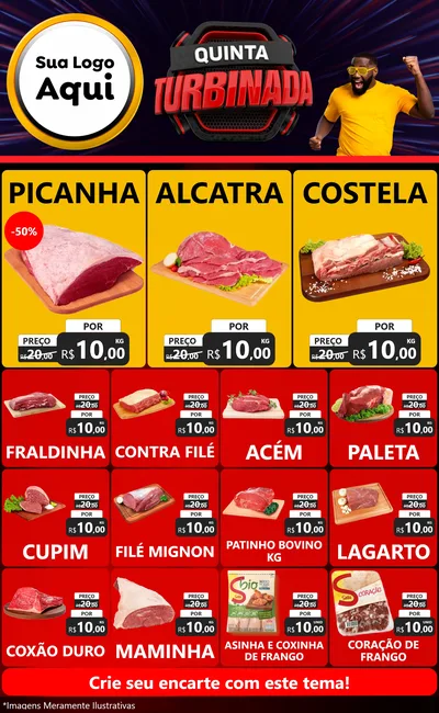 Modelo de Encarte para Encarte Grande com o tema Quinta Turbinada para Açougue