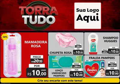 Modelo de Encarte para Encarte A4 Horizontal com o tema Torra Tudo para Bebês