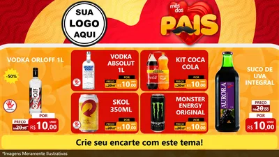 Modelo de TV para TV Horizontal com o tema Mês Dos Pais para Distribuidora de bebidas