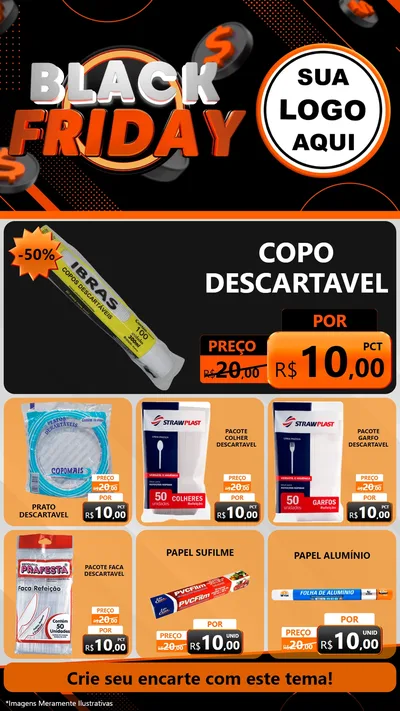 Modelo de Rede Social para Stories com o tema Black Friday para Embalagens