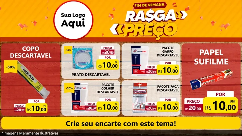 Modelo de TV para TV Horizontal com o tema Fim de Semana Rasga Preços para Embalagens