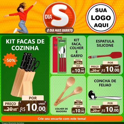 Modelo de Rede Social para Feed Facebook com o tema Dia S - O Dia Mais Barato para Utilidades Domésticas