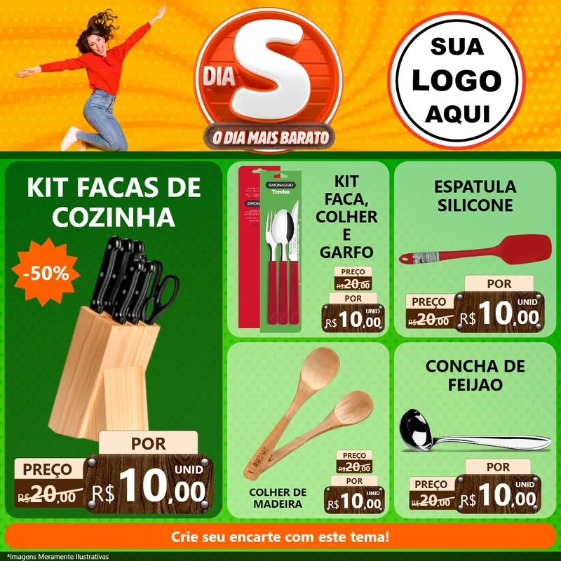 Modelo de Rede Social para Feed Facebook com o tema Dia S - O Dia Mais Barato para Utilidades Domésticas