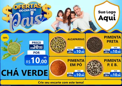 Modelo de Encarte para Encarte A4 Horizontal com o tema Ofertas do Dia dos Pais para Produtos Naturais