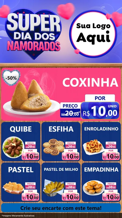 Modelo de Rede Social para Stories com o tema Super Dia dos Namorados para Salgadaria