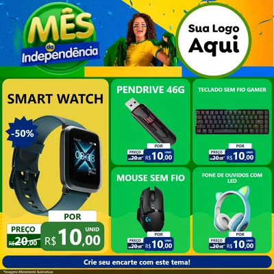 Modelo de Rede Social para Feed Facebook com o tema Mês da Independência para Informática