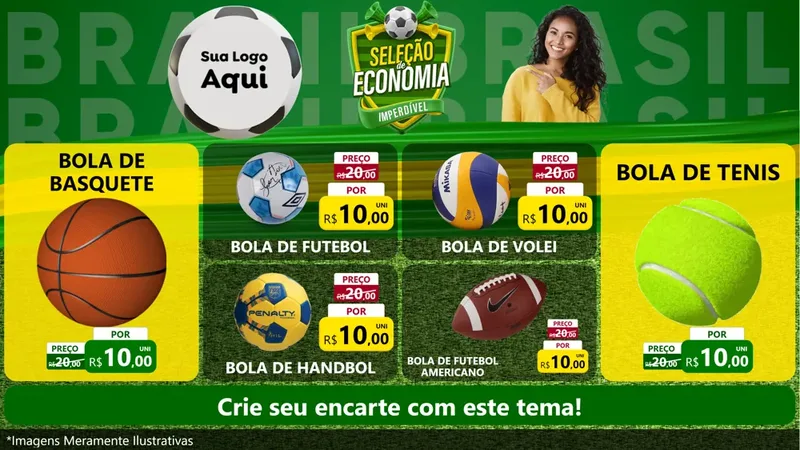 Modelo de TV para TV Horizontal com o tema Seleção de Economia - Copa para Artigos Esportivos