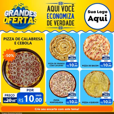 Modelo de Rede Social para Feed Facebook com o tema Grandes Ofertas para Pizzaria