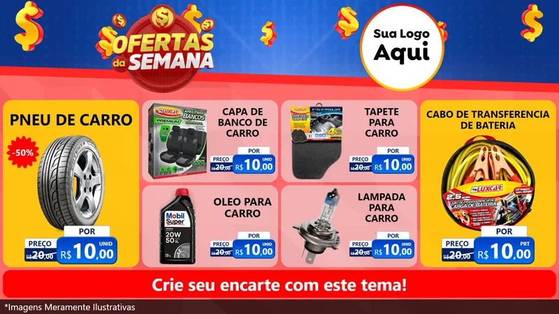 Modelo de TV para TV Horizontal com o tema Ofertas Da Semana para Auto peças
