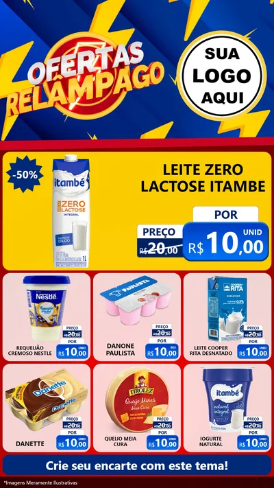 Modelo de Rede Social para Stories com o tema Ofertas Relâmpago para Frios e Laticínios