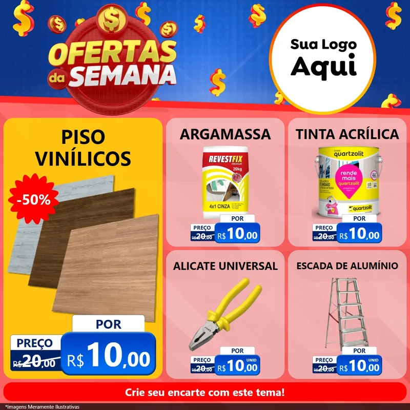 Modelo de Rede Social para Feed Facebook com o tema Ofertas Da Semana para Material para Construção