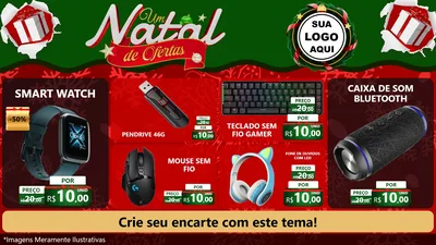 Modelo de TV para TV Horizontal com o tema Um Natal de Ofertas para Informática