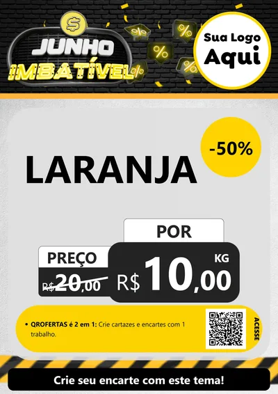 Modelo de Cartaz para Cartaz A4 Vertical com o tema Junho Imbatível para Hortifrúti
