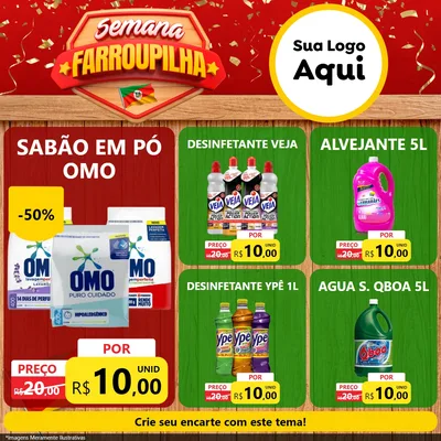 Modelo de Rede Social para Feed Facebook com o tema Semana Farroupilha para Produtos de Limpeza