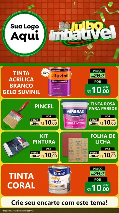 Modelo de TV para TV Vertical com o tema Julho Imbatível para Tintas e Ferramentas