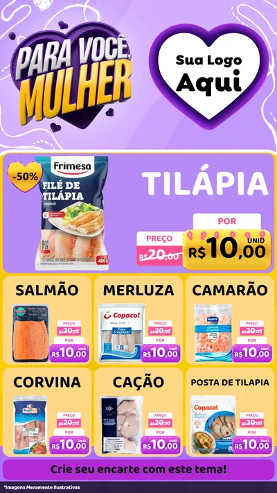 Modelo de Rede Social para Stories com o tema Para Você, Mulher para Peixaria