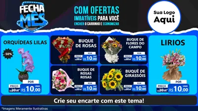 Modelo de TV para TV Horizontal com o tema Fecha Mês para Floricultura e jardim
