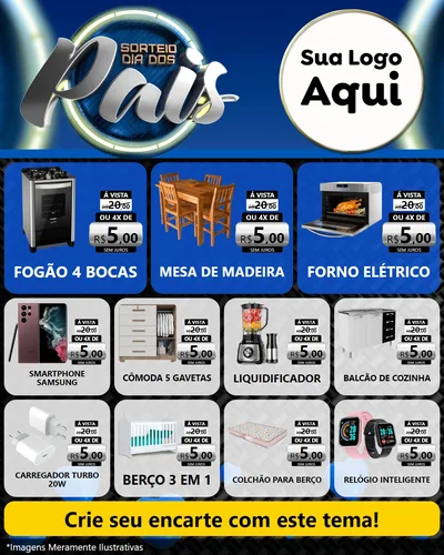 Modelo de Rede Social para Feed Instagram com o tema Sorteio Dia Dos Pais para Móveis e Eletro