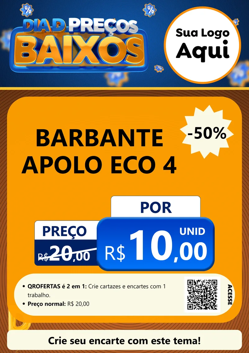 Modelo de Cartaz para Cartaz A4 Vertical com o tema Dia D Preço Baixo para Armarinho e Aviamentos