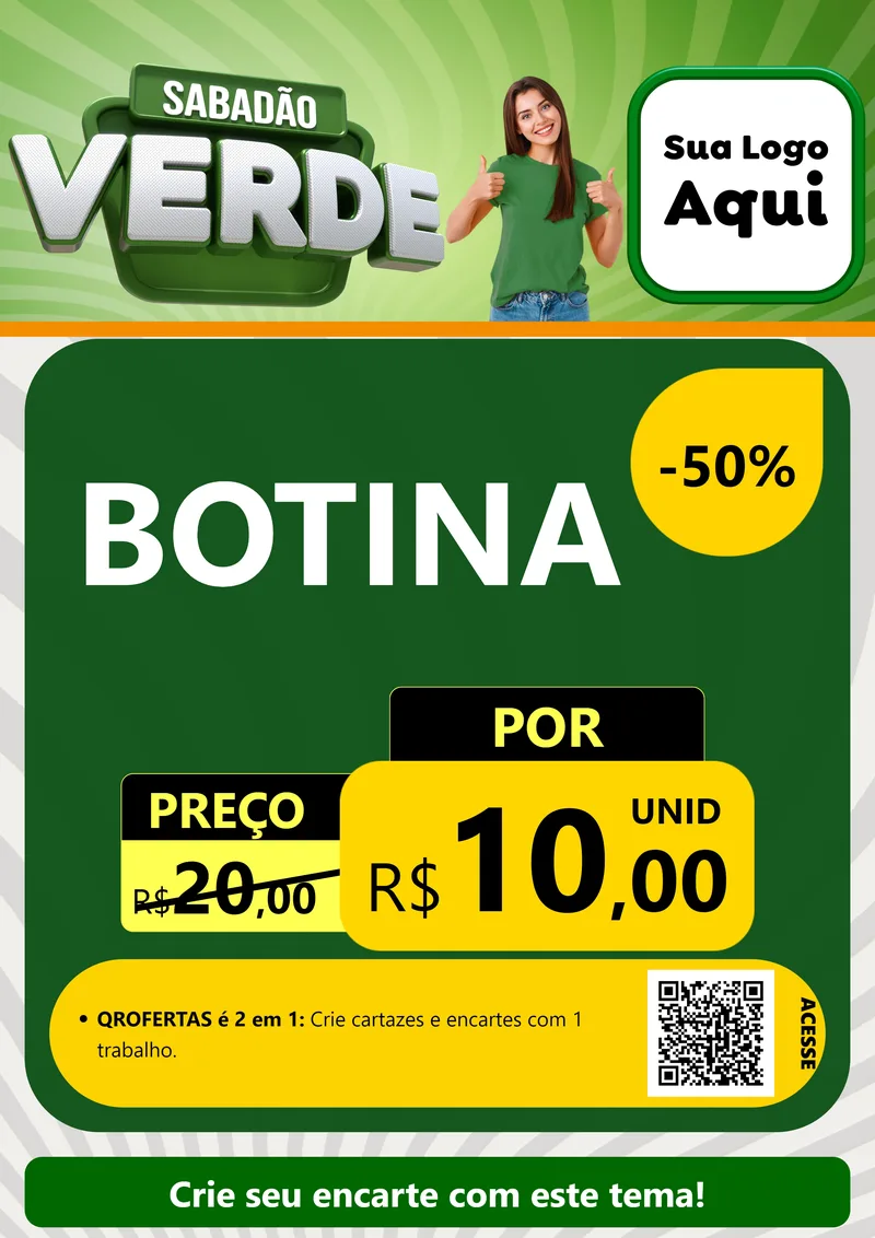 Modelo de Cartaz para Cartaz A4 Vertical com o tema Sabadão Verde para Agropecuária