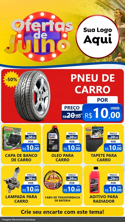 Modelo de Rede Social para Stories com o tema Ofertas de Julho para Auto peças