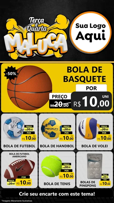 Modelo de Rede Social para Stories com o tema Terça e Quarta Maluca para Artigos Esportivos