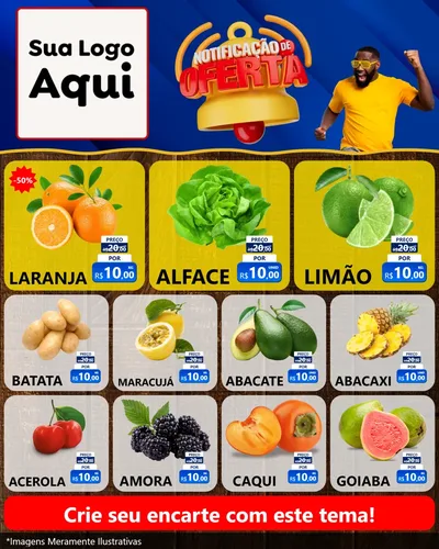 Modelo de Rede Social para Feed Instagram com o tema Notificação de Oferta para Hortifrúti