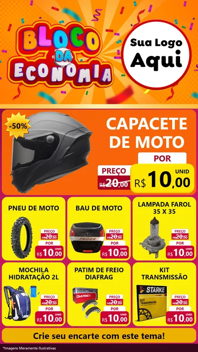 Modelo de Rede Social para Stories com o tema Bloco da Economia para Moto peças