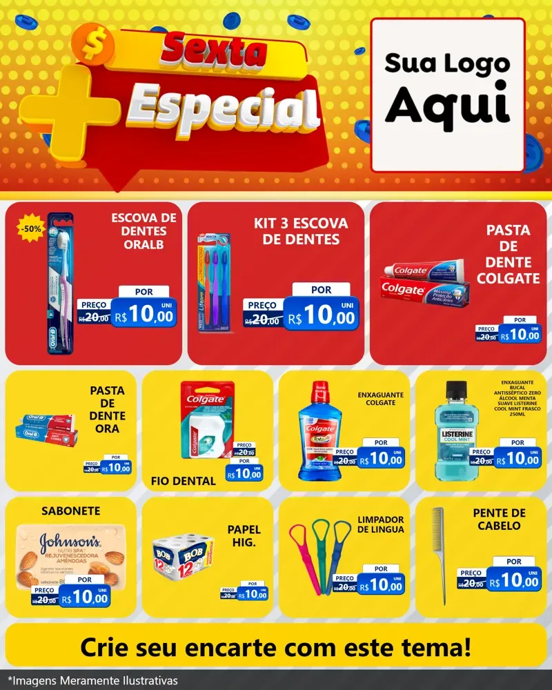 Modelo de Rede Social para Feed Instagram com o tema Sexta Mais Especial para Higiene Pessoal