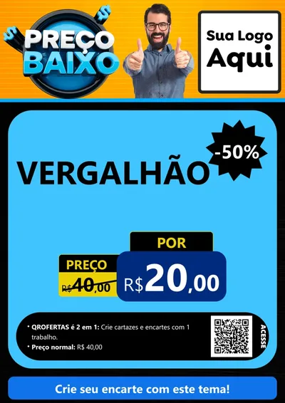Modelo de Cartaz para Cartaz A4 Vertical com o tema Preço Baixo para Ferragens