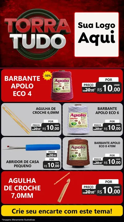 Modelo de TV para TV Vertical com o tema Torra Tudo para Armarinho e Aviamentos