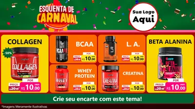 Modelo de TV para TV Horizontal com o tema Esquenta de Carnaval para Suplementos alimentares