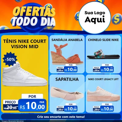 Modelo de Rede Social para Feed Facebook com o tema Ofertas Todo Dia para Calçados