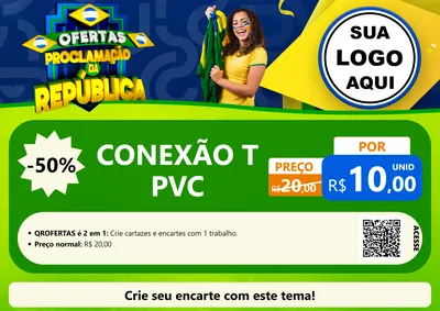 Modelo de Cartaz para Cartaz A4 Horizontal com o tema Ofertas Proclamação da República para Tubos e conexões