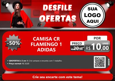 Modelo de Cartaz para Cartaz A4 Horizontal com o tema Desfile de Ofertas para Roupas e acessórios