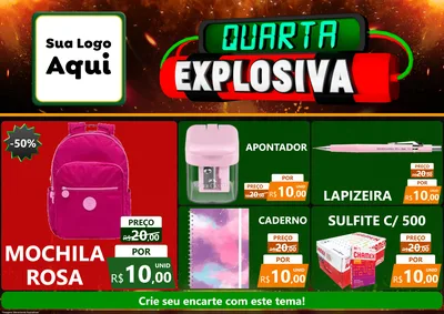 Modelo de Encarte para Encarte A4 Horizontal com o tema Quarta Explosiva para Papelaria