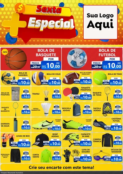 Modelo de Encarte para Encarte A4 Vertical com o tema Sexta Mais Especial para Artigos Esportivos