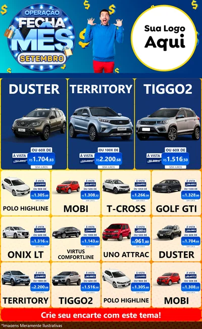 Modelo de Encarte para Encarte Grande com o tema Operação Fecha Mês Setembro para Concessionaria de Carros