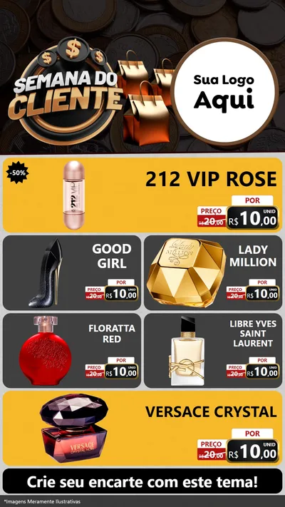 Modelo de TV para TV Vertical com o tema Semana do Cliente para Perfumes