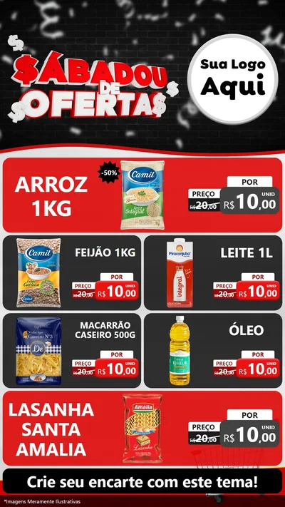 Modelo de TV para TV Vertical com o tema Sabadou de Ofertas para Supermercado
