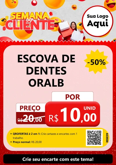 Modelo de Cartaz para Cartaz A4 Vertical com o tema Semana do Cliente para Higiene Pessoal