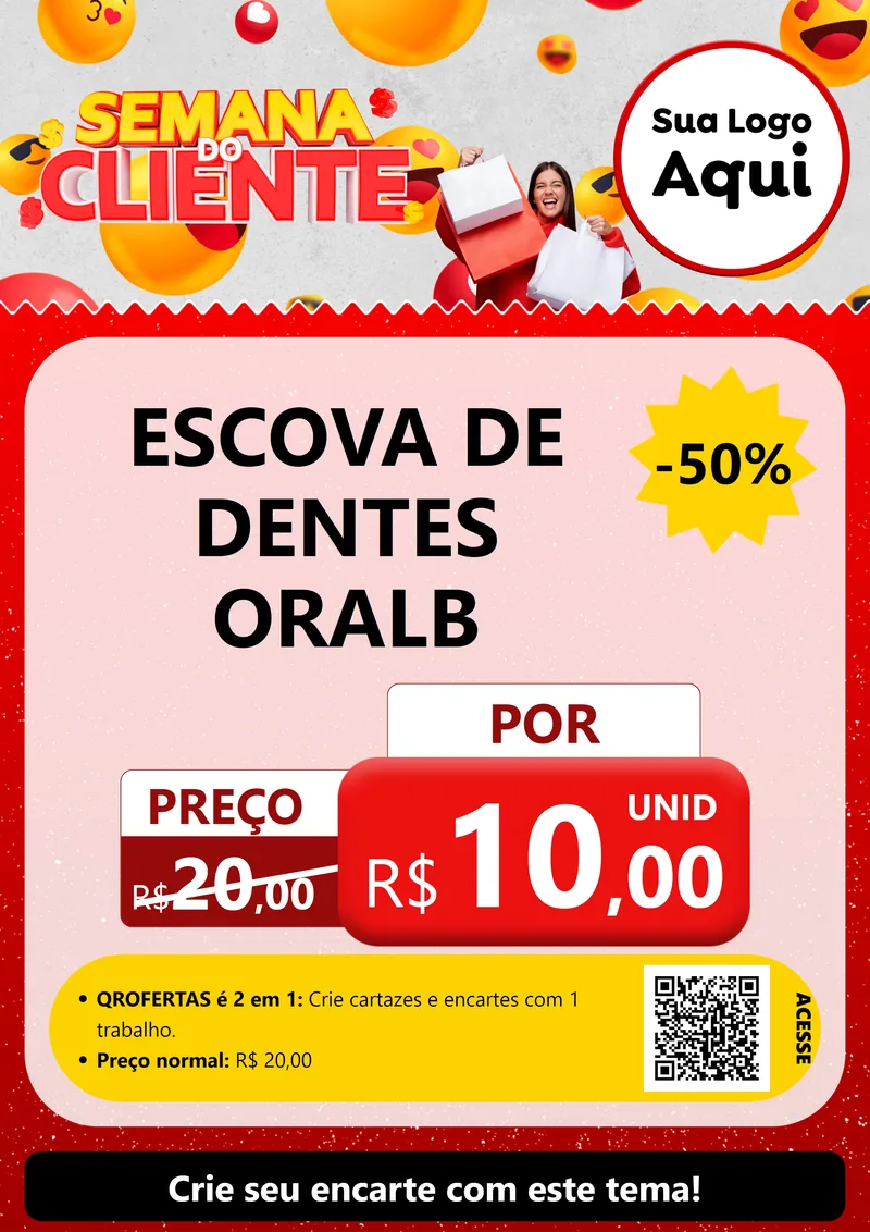Modelo de Cartaz para Cartaz A4 Vertical com o tema Semana do Cliente para Higiene Pessoal