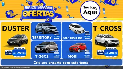 Modelo de TV para TV Horizontal com o tema Fim de Semana de Ofertas para Concessionaria de Carros