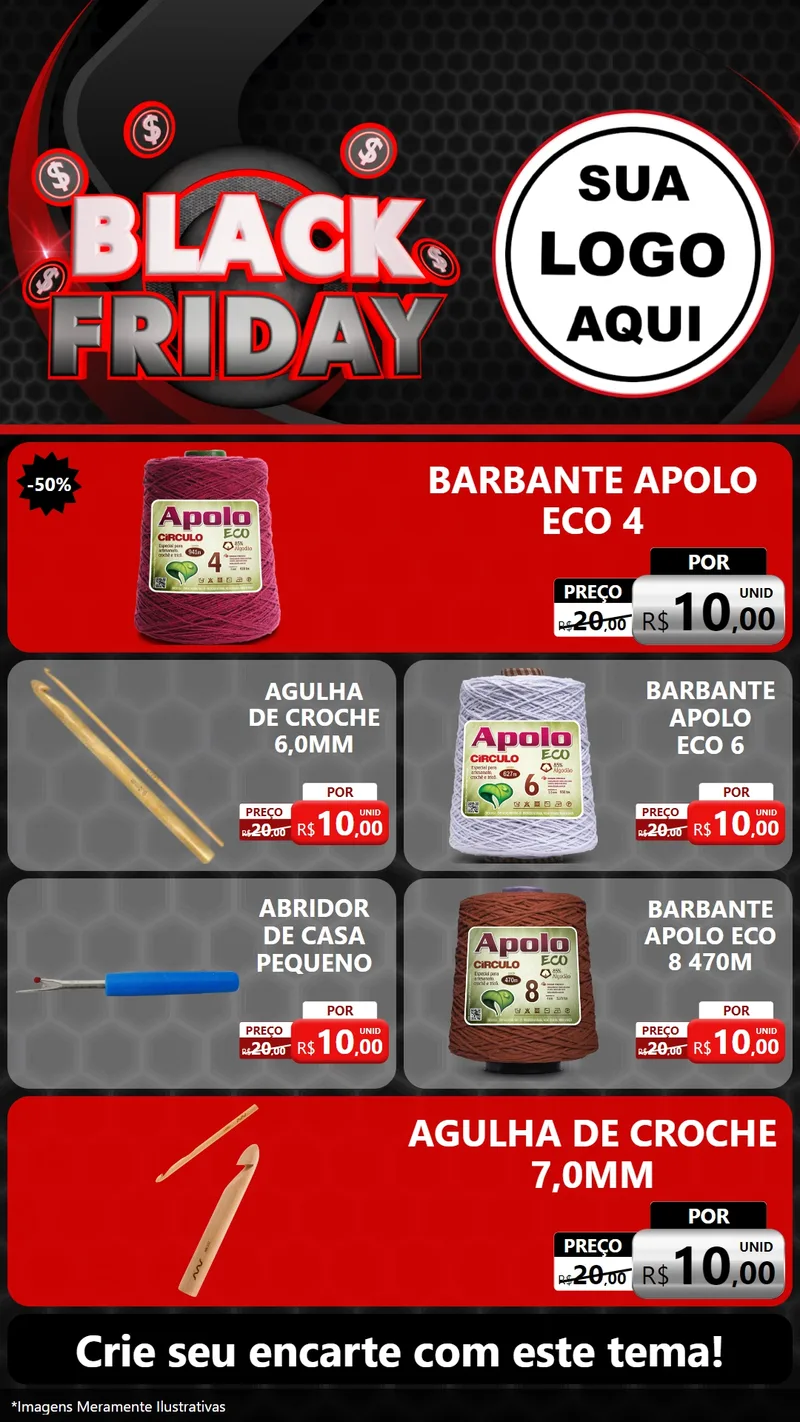 Modelo de TV para TV Vertical com o tema Black Friday para Armarinho e Aviamentos