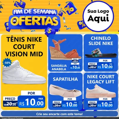 Modelo de Rede Social para Feed Facebook com o tema Fim de Semana de Ofertas para Calçados
