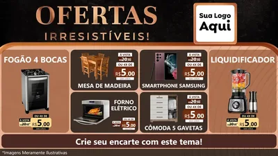 Modelo de TV para TV Horizontal com o tema Ofertas Irresistíveis! para Móveis e Eletro